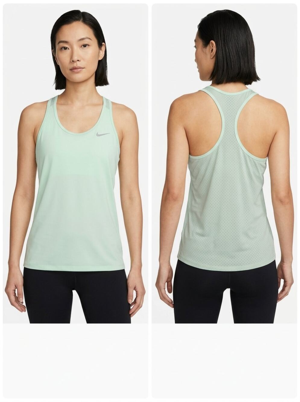 Nike Dri Green Scoop Neck Knit Sleeveless Lightweight Tank Top Women Size M